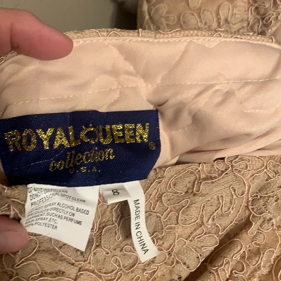 Mocha Open-back V-neck Gown - Picture 6 of 7